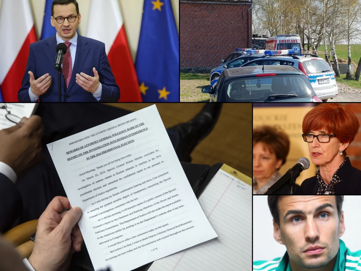 Rozmowy przy edukacyjnym "okrągłym stole" mają się odbyć na Stadionie Narodowym. Do udziału w poświątecznym spotkaniu, którego celem ma być uzyskanie porozumienia w kwestii oświaty, premier zaprosił nie tylko przedstawicieli nauczycielskich związków zawodowych, ale też m.in. rodziców uczniów. W czwartek Jarosław Bieniuk podejrzany o nieodpłatne udzielenie narkotyków dwóm osobom wydał oświadczenie, w którym odrzuca oskarżenia. Tego dnia ważna informacja napłynęła również z USA - do Kongresu trafił raport Muellera. Oto najważniejsze wydarzenia dnia!