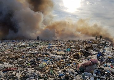 Pożar składowiska odpadów w Łódzkiem