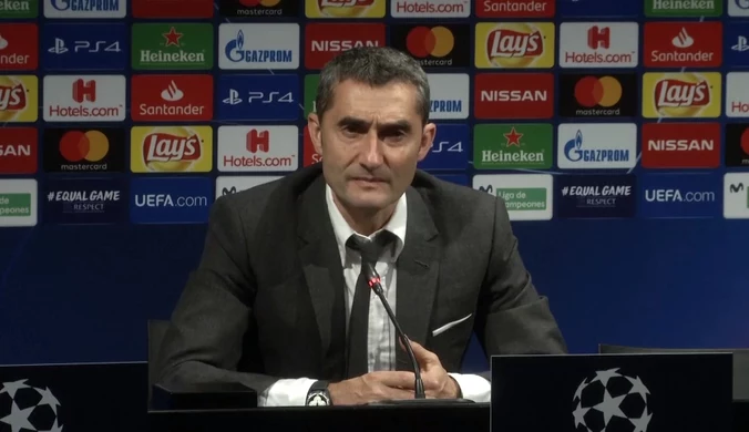 Liga Mistrzów. Ernesto Valverde (Barcelona): Rezultat pozostaje otwarty. Wideo
