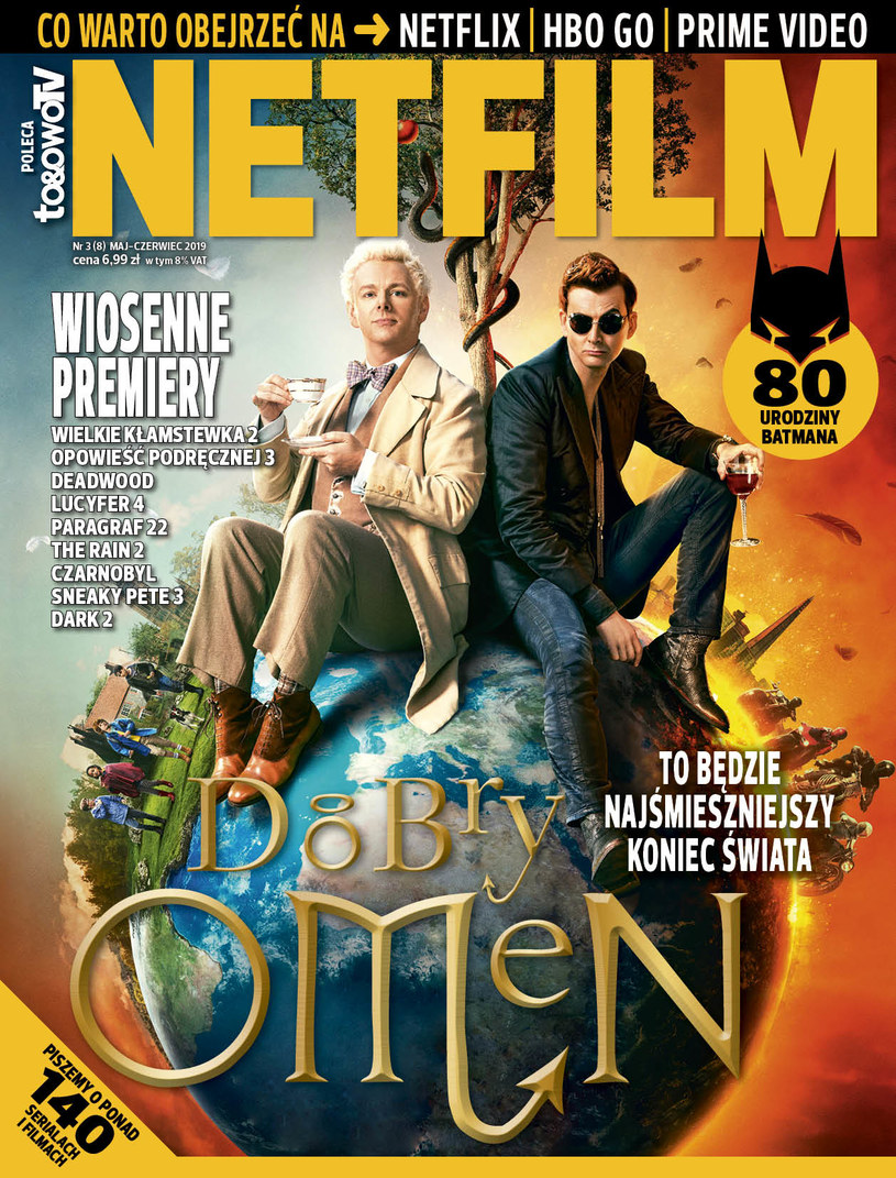 W ósmym numerze magazynu NETFILM (w sprzedaży od 7 maja) znajdziecie recenzje i opisy ponad 140 filmów i seriali dostępnych w ofercie Netflix, HBO GO i Amazon Prime Video.