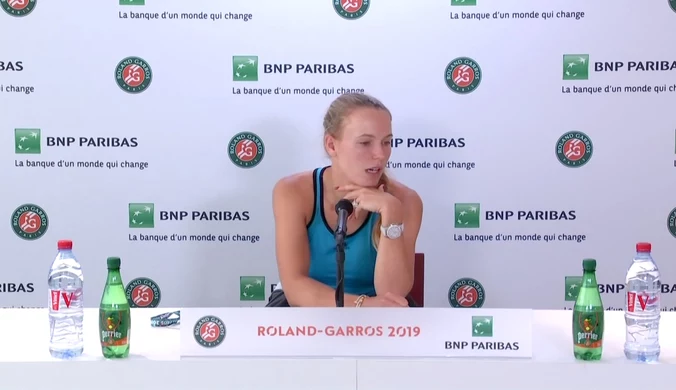 Roland Garros. Wozniacki o rywalce: "Miała dużo szczęścia". Wideo