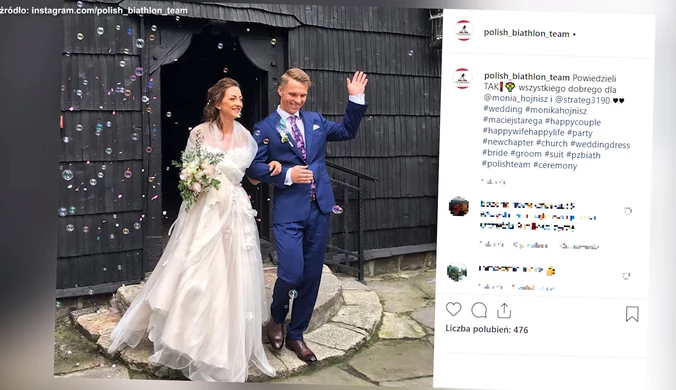 Monika Hojnisz i Maciej Staręga wzięli ślub. Wideo