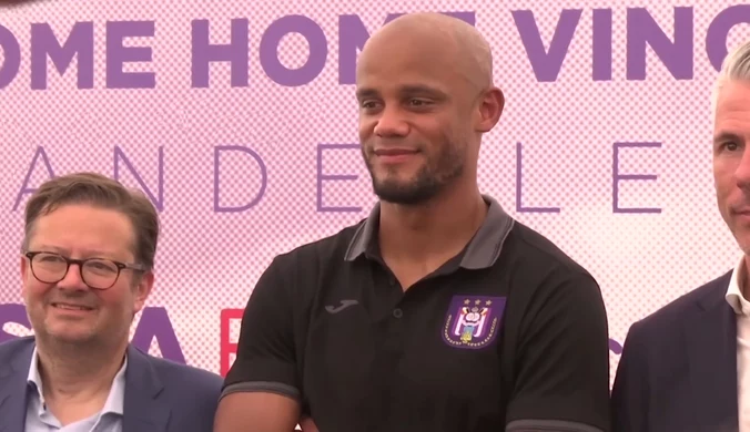 Vincent Kompany zaprezentowany jako grający trener Anderlechtu Bruksela. Wideo