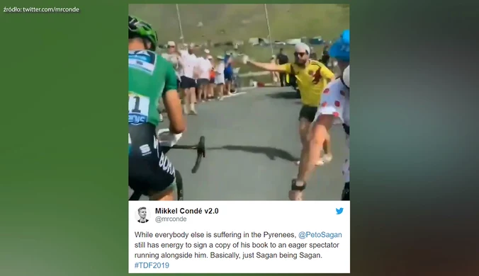 Tour de France. Niecodzienna sytuacja na trasie. Sagan znowu zaskoczył. Wideo
