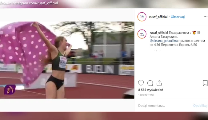 Piękna Rosjanka po wygranej w mistrzostwach Europy wymachiwała... różowym kocem! Wideo