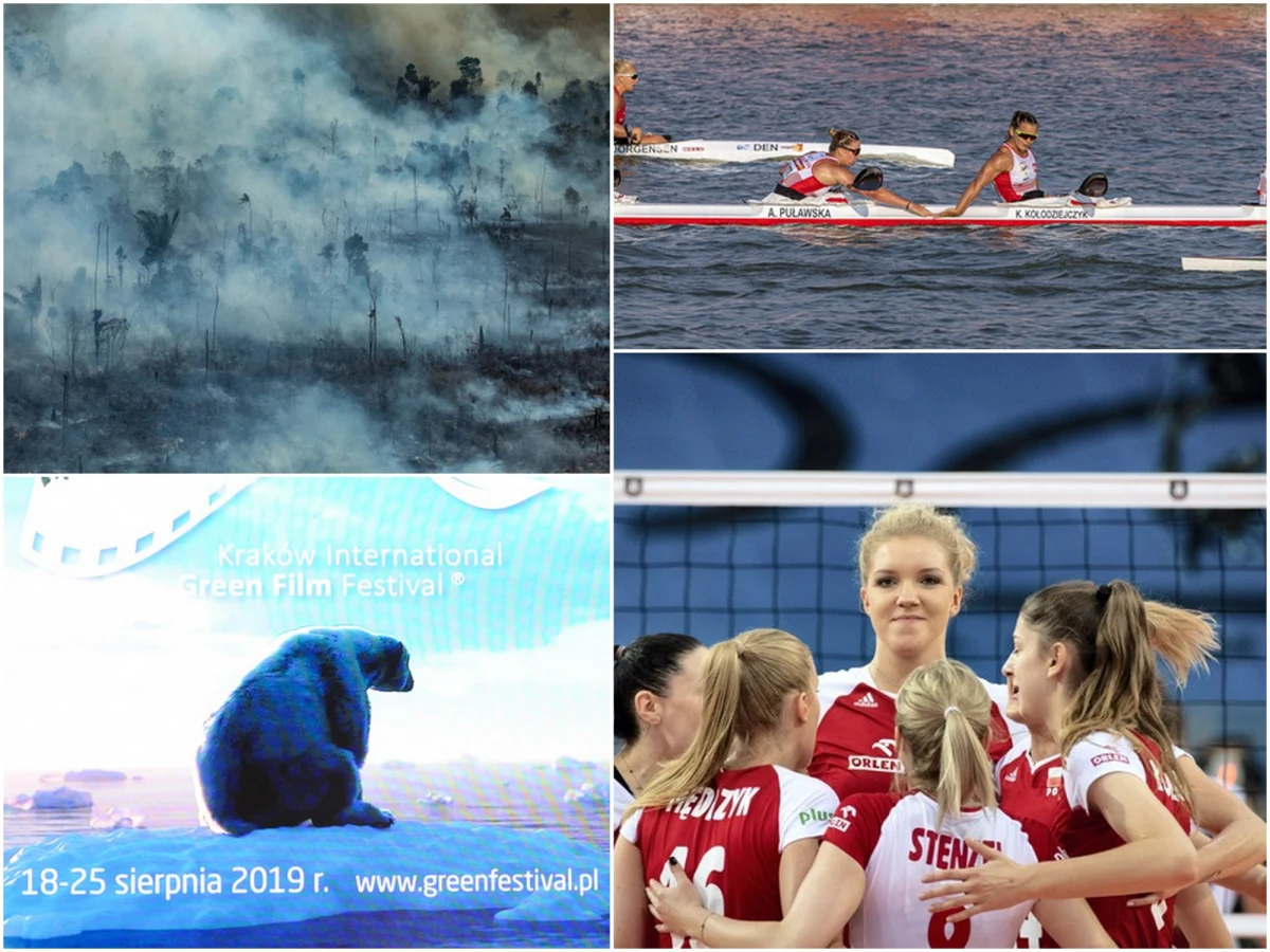 W weekend cały czas docierały do nas informacje o ogromnych pożarach lasów w Amazonii. Do walki z żywiołem oddelegowano tysiące żołnierzy. Dużo radości przysporzyli nam polscy kajakarze, którzy na mistrzostwach świata zdobyli aż siedem medali. Poznaliśmy też zwycięzcę Green Film Festivalu. 