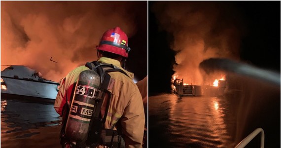 Dramatyczna akcja ratunkowa u wybrzeży Kalifornii: w ogniu stanęła tam łódź, na której pokładzie znajdowało się 39 ludzi. Nieznany jest los 34 z nich.