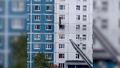 Rosjanin wyciągnął dziewczynę z płonącego mieszkania na wysokości