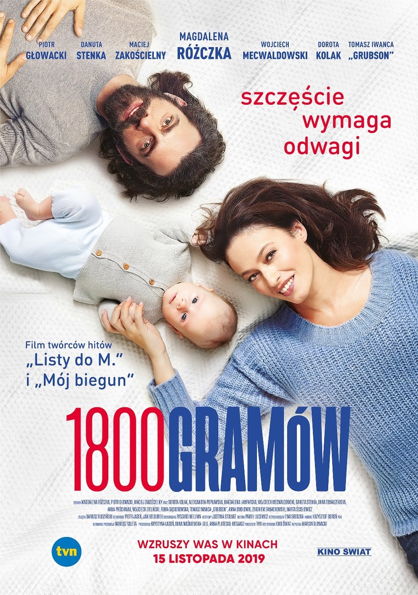 Magdalena Różczka i Piotr Głowacki zagrali główne role w nowej kinowej produkcji TVN "1800 gramów". Film trafi na ekrany kin 15 listopada.
