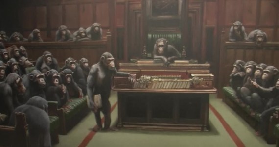 Praca Banksy’ego pod tytułem "Devolved Parliament" została sprzedana na aukcji w londyńskim Sotheby’s za blisko 10 milionów funtów (około 48 mln zł). To rekordowa cena za dzieło tego artysty.