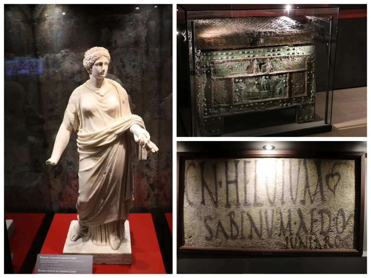 Ponad 100 zabytków, m.in. freski, marmurowe posągi, przedmioty ze srebra, brązu i szkła pochodzące ze starożytnych Pompejów, które ucierpiały z powodu erupcji Wezuwiusza niemal 2 tys. lat temu, można obejrzeć w Muzeum Archeologicznym w Krakowie.