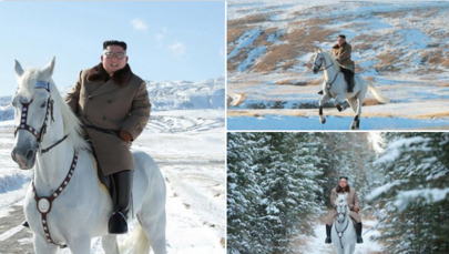 Kim Dzong Un na... białym koniu 