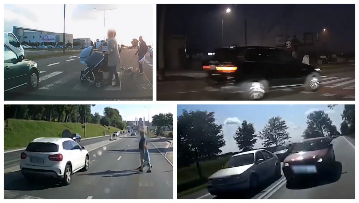 Milimetry dzielące samochody od wypadku czy piesi o krok od potrącenia przez łamiących podstawowe przepisy kierowców. Pomorska policja publikuje kompilację nagrań, które trafiały do funkcjonariuszy w związku z akcją "Stop agresji drogowej". Dzięki nim można było ukarać piratów drogowych. 