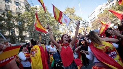 Barcelona: Manifestacja zwolenników jedności Hiszpanii