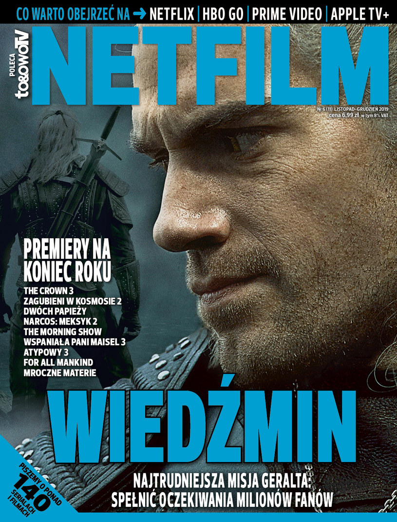 W jedenastym numerze magazynu NETFILM (w sprzedaży od 5 listopada) znajdziemy między innymi recenzje i opisy ponad 140 filmów i seriali dostępnych w ofercie serwisów Netflix, HBO GO, Prime Video oraz - to nowość na rynku - Apple TV+.