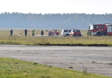 Wypadek na lotnisku w Kamieniu Śląskim. Samolot spadł tuż po oderwaniu się od ziemi