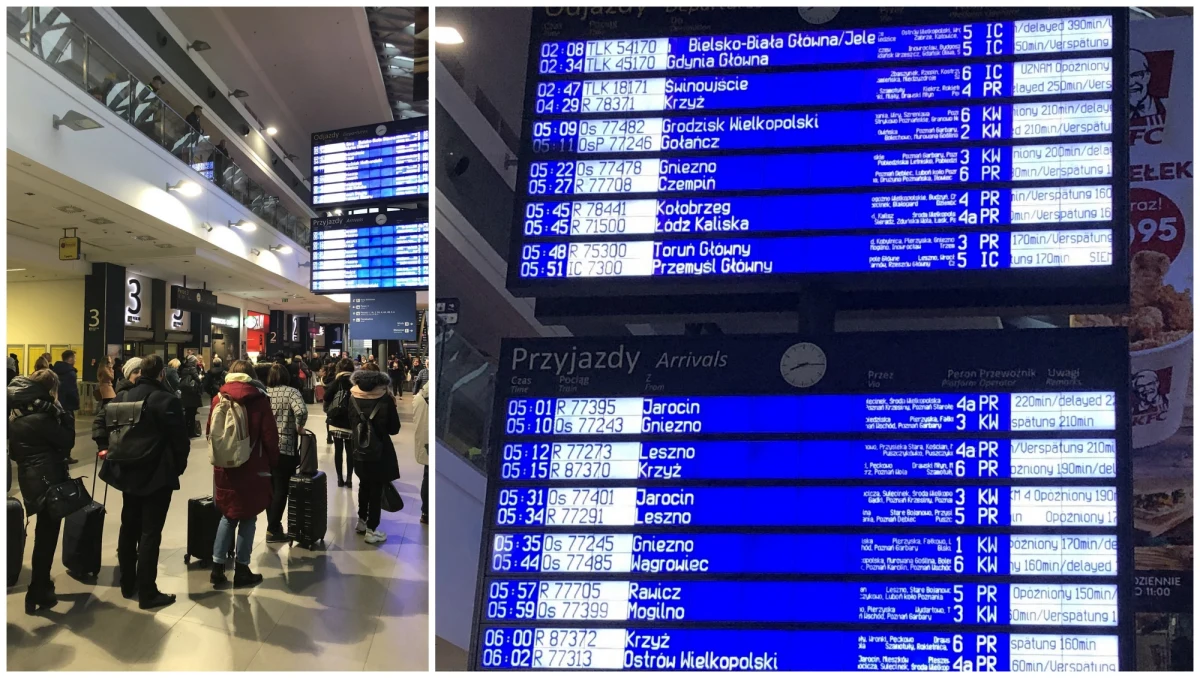 Poważna awaria systemu sterowania na poznańskim dworcu. Opóźnienia części pociągów sięgają nawet kilku godzin. Sporo pasażerów dojeżdżających do Poznania ma też problem z dostaniem się do centrum miasta. Przed godziną 9 awarię usunięto. 