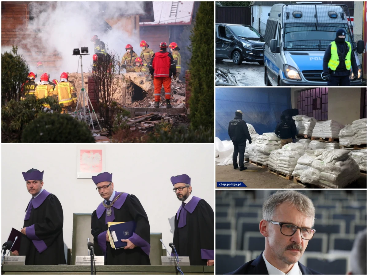 W czwartek poznaliśmy bilans środowej tragedii w Szczyrku. Strażacy wydobyli spod gruzów zawalonego domu osiem ciał – czworo dzieci i czworo dorosłych. Jak poinformowała w nocy Polska Spółka Gazownictwa, najbardziej prawdopodobną przyczyną katastrofy było uszkodzenie gazociągu średniego ciśnienia podczas robót budowlanych. Prokuratura wszczęła w tej sprawie śledztwo. W czwartek poznaliśmy też wyrok Izby Pracy SN, której Trybunał Sprawiedliwości Unii Europejskiej nakazał zbadanie legalności działania KRS i Izby Dyscyplinarnej. „Krajowa Rada Sądownictwa nie daje wystarczających gwarancji niezależności od organów władzy ustawodawczej, a Izba Dyscyplinarna Sądu Najwyższego nie jest sądem w rozumieniu prawa UE - a przez to nie jest sądem w rozumieniu prawa krajowego”.  „Według mnie ten wyrok ma zasadnicze znaczenie” – tak komentował wyrok pierwszy prezes SN, prof. Adam Strzembosz w Popołudniowej rozmowie w RMF FM. Już w tej chwili jednak wiadomo, że ani KRS, ani Izba Dyscyplinarna SN nie zamierzają wykonać wyroku Sądu Najwyższego i powstrzymać się od działania. Przygotowaliśmy dla Was podsumowanie najważniejszych wydarzeń czwartku.