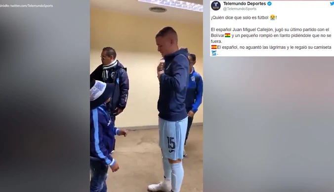 Wzruszające chwile w Boliwii. Chłopiec prosił piłkarza, żeby nie odchodził. Wideo