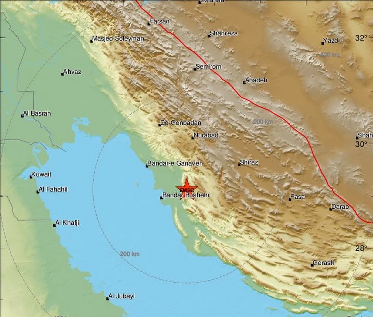 Nad ranem w południowej części Iranu, ok. 60 kilometrów od elektrowni jądrowej, doszło do trzęsienia ziemi o magnitudzie 4,5. 