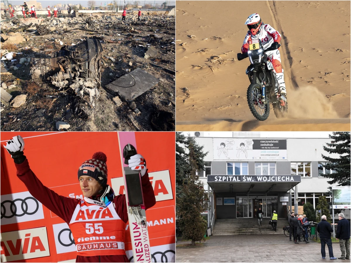 Najważniejszą informacją weekendu było przyznanie się Iranu do zestrzelenia ukraińskiego samolotu pasażerskiego. W katastrofie zginęło 176 osób. Głośno było też o kolejnych sukcesach Dawida Kubackiego. Za to na trasie Rajdu Dakar doszło do tragicznego wypadku. Oto nasze podsumowanie weekendu!