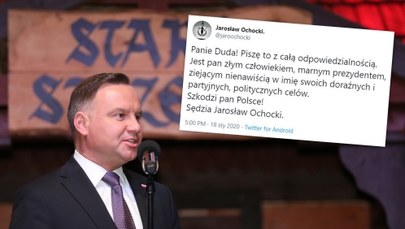 Głośno o słowach sędziego do Andrzeja Dudy. Jarosław Ochocki tłumaczy, politycy komentują