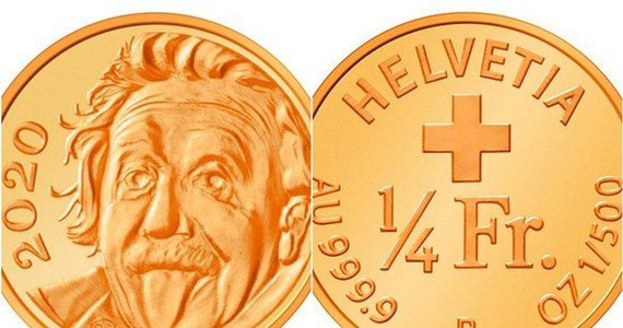 Szwajcarska mennica wypuściła najmniejszą złotą monetę na świecie. Na jej rewersie jest wizerunek naukowca Alberta Einsteina.