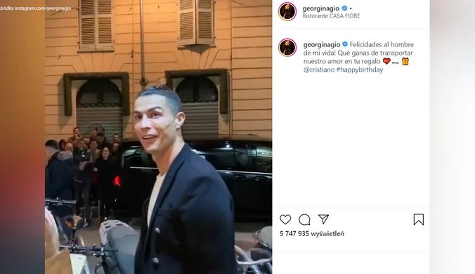 Cristiano Ronaldo był w szoku! Dostał niezwykły prezent od swojej partnerki. Wideo