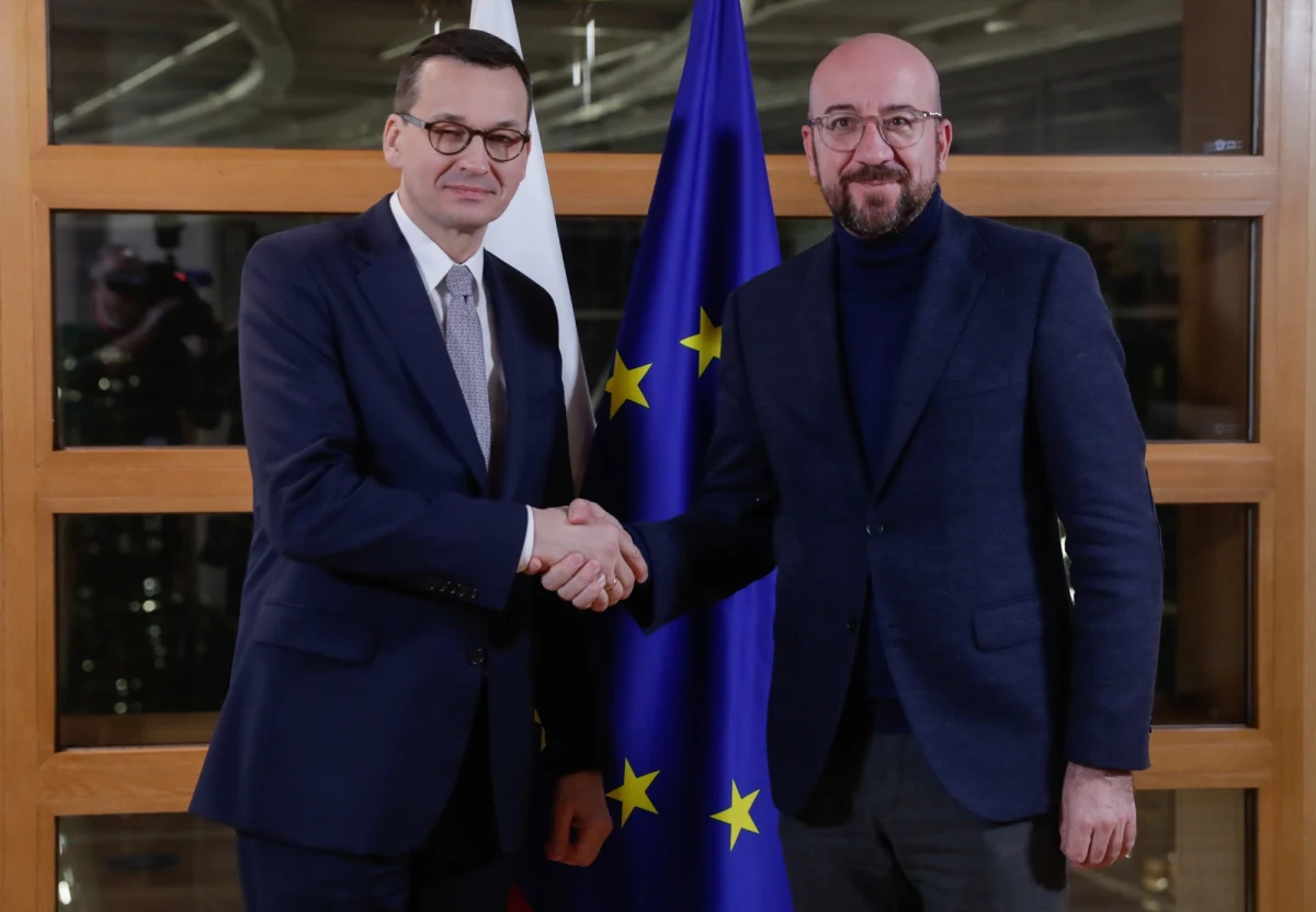 "Poświeciliśmy szczególnie dużo czasu środkom własnym budżetu UE"- mówił premier Mateusz Morawiecki w Brukseli po spotkaniu z przewodniczącym Rady Europejskiej Charlesem Michelem.