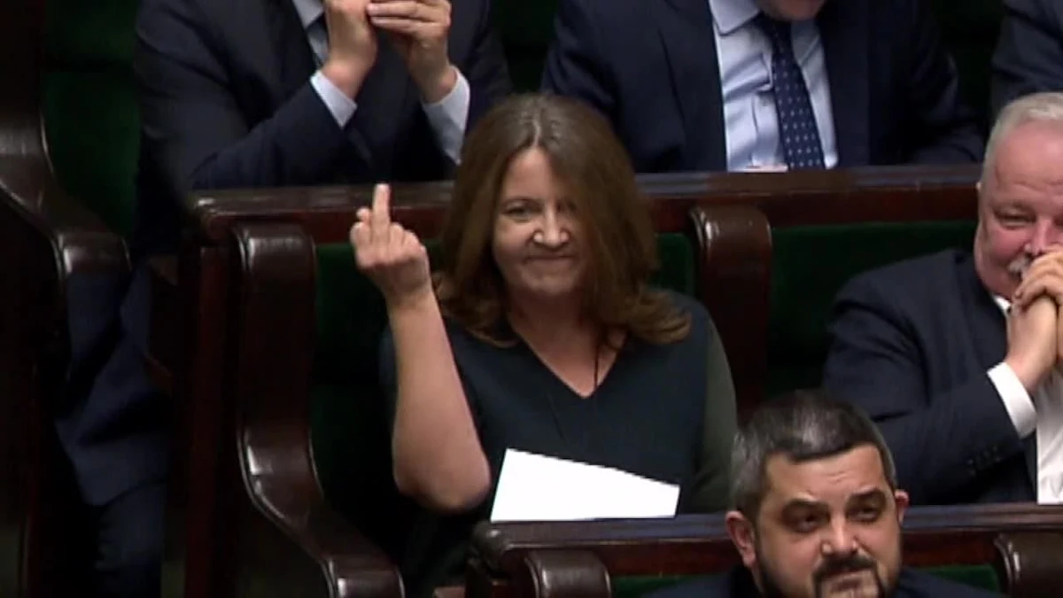 Po czwartkowym głosowaniu w Sejmie posłanka PiS Joanna Lichocka pokazała w stronę opozycji środkowy palec. Posłowie nie kryją oburzenia, natomiast sama Lichocka tłumaczy, że padła ofiarą manipulacji i przeprasza w rozmowie z "Faktem". Posłanka spotkała się również z dziennikarzami, gdzie powtórzyła, że padła ofiarą "machiny propagandowej" i w rzeczywistości nie wykonała żadnego obraźliwego gestu.