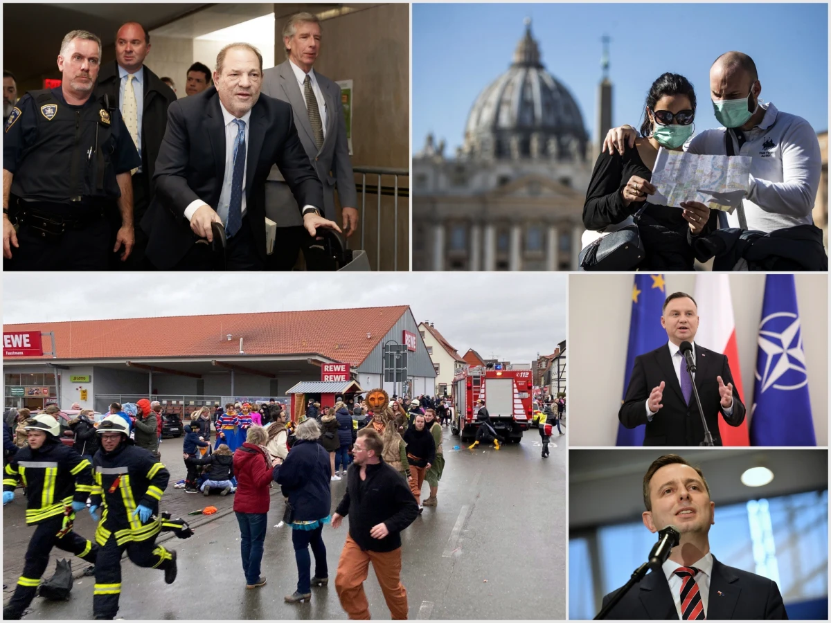 Wiele osób mogły zaskoczyć wyniki najnowszego sondażu prezydenckiego przeprowadzonego dla "Dziennika Gazety Prawnej" i RMF FM. W II turze wyborów Władysław Kosiniak-Kamysz miałby duże szanse pokonać urzędującego prezydenta. Jak wyglądają szanse Andrzeja Dudy w starciu z pozostałymi kandydatami? Dowiesz się z naszego tekstu. Również w poniedziałek doszło do tragicznych wydarzeń podczas karnawałowej parady w Niemczech. Samochód wjechał w uczestników zabawy, rannych zostało co najmniej 30 osób, wśród poszkodowanych są dzieci. Co jeszcze wydarzyło się w poniedziałek? Włochy są już trzecim największym skupiskiem zachorowań na koronawirusa Covid-19 na świecie. Dotychczas zmarło tam 7 osób, odnotowano ponad 200 zachorowań. O wszystkich najważniejszych wydarzeniach poniedziałku dowiecie się ze specjalnego Podsumowania Dnia RMF FM.