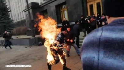 Mężczyzna podpalił się przed siedzibą prezydenta Ukrainy