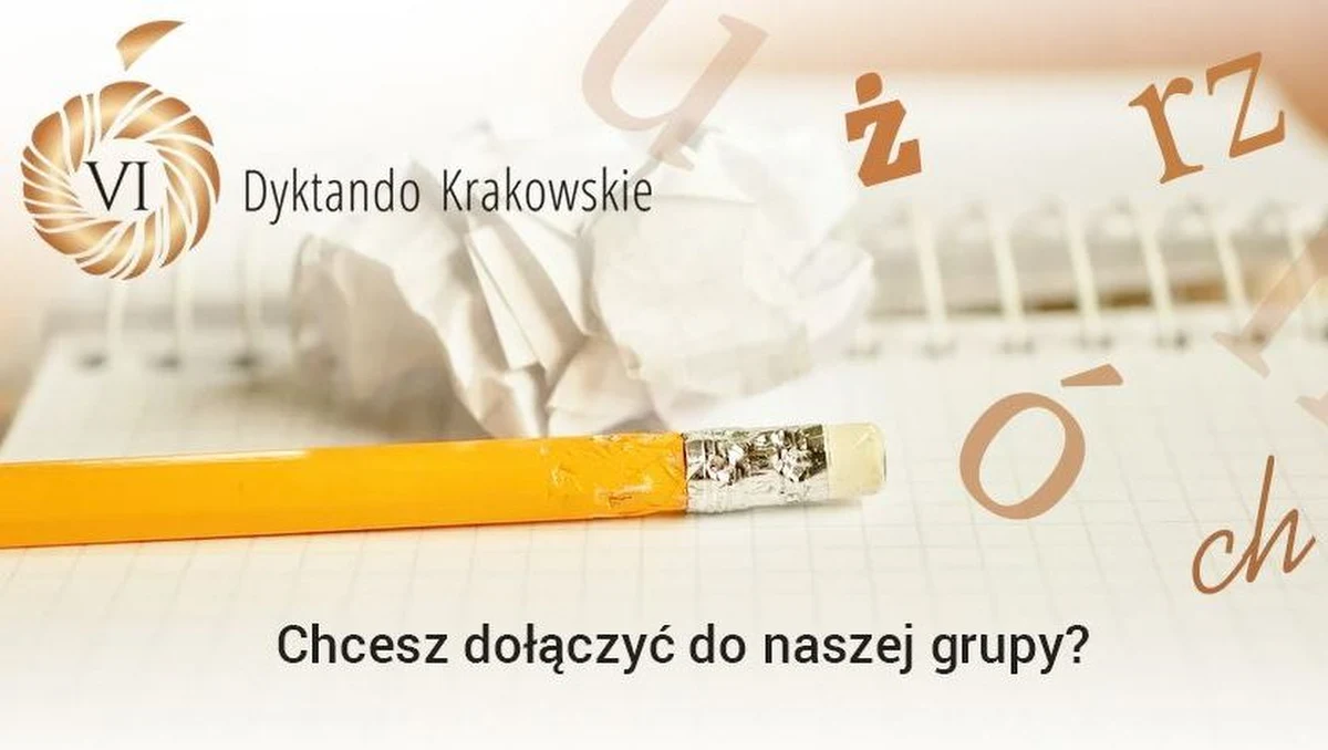 To będzie największe dyktando w Polsce. Jednocześnie o tytuł mistrza ortografii walczyć będzie ponad 1200 osób! Jeśli i Ty chcesz uczestniczyć w tej wyjątkowej imprezie, chcesz dołączyć do drużyny RMF FM - weź udział w naszej zabawie. VI Dyktando Krakowskie odbędzie się w sobotę 21 marca. 
