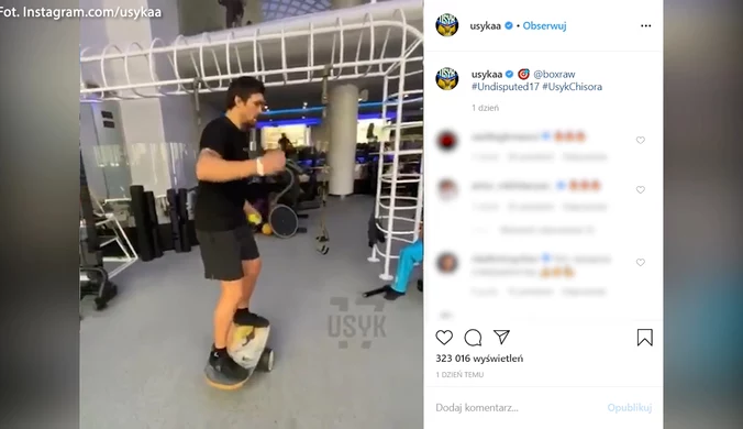 Boks. Trening Usyka rodem z cyrku. Ukrainiec żongluje piłeczkami. Wideo