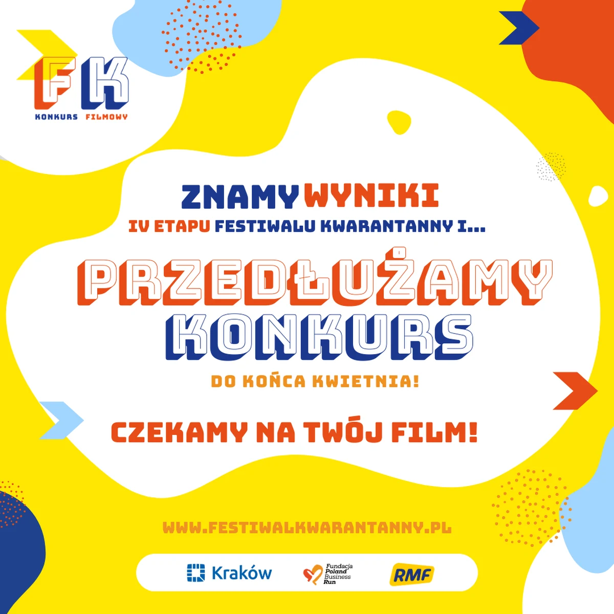 Za nami IV etap konkursu Festiwal Kwarantanny! W ubiegłym tygodniu otrzymaliśmy kilkadziesiąt zgłoszeń od przedszkolaków i uczniów z Krakowa, a jury zdecydowało się nagrodzić aż 18 z nich. Dodatkowo Urząd Miasta Krakowa ma świetne wieści dla uczniów, którzy nie zdążyli wziąć udziału w zabawie - konkurs zostaje przedłużony do końca kwietnia.