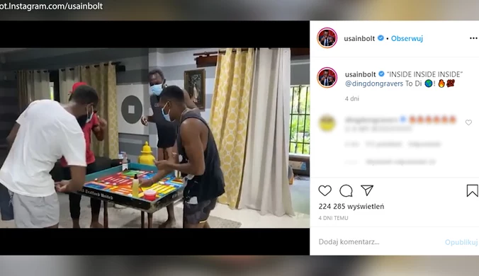 Usain Bolt dba o bezpieczeństwo przy grze planszowej. Wideo