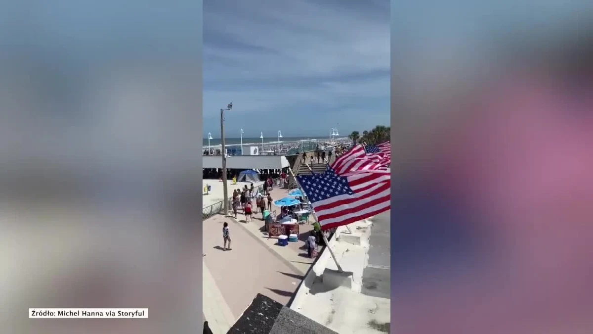 Tłumy ludzi pojawiły się na plaży w Daytona Beach na Florydzie po złagodzeniu obostrzeń, które weszło w życie w przeddzień państwowego święta Memorial Day. Co roku, w ostatni poniedziałek maja, Amerykanie upamiętniają wtedy poległych żołnierzy armii Stanów Zjednoczonych.