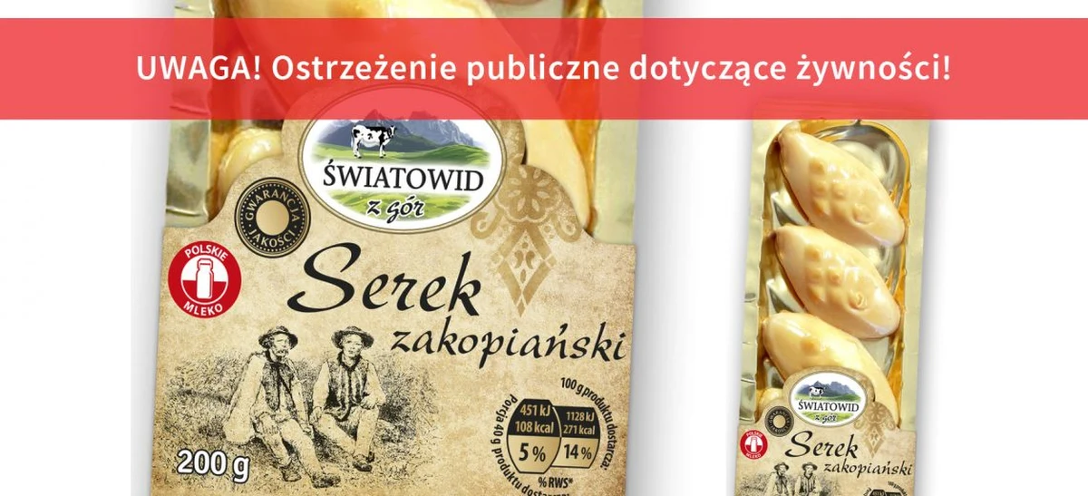 W jednej partii serka zakopiańskiego Światowid wykryto obecność bakterii Listeria monocytogenes, produkt został wycofany – poinformował we wtorek Główny Inspektorat Sanitarny.