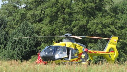 Wypadek rowerzystów i motocyklisty. Na miejscu lądował śmigłowiec LPR