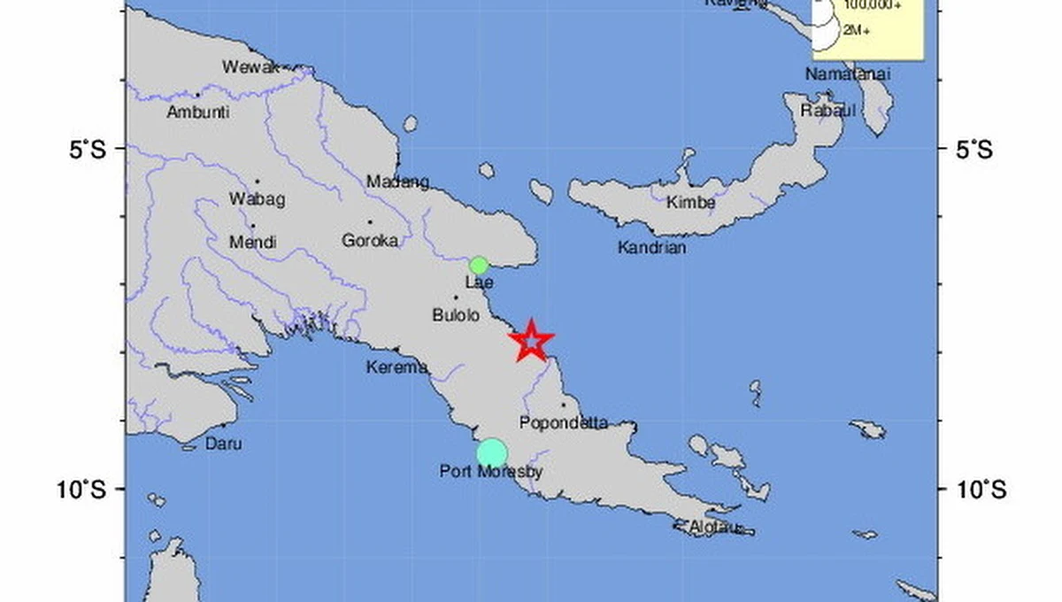 Silnie trzęsienie ziemi o magnitudzie 7,3 nawiedziło w piątek okolice miasta Wau w prowincji Moroba w Papui-Nowej Gwinei - poinformowała Amerykańska Służba Geologiczna (USGS). Epicentrum wstrząsów znajdowało się 18 km od Wau, hipocentrum na głębokości 85,2 km.