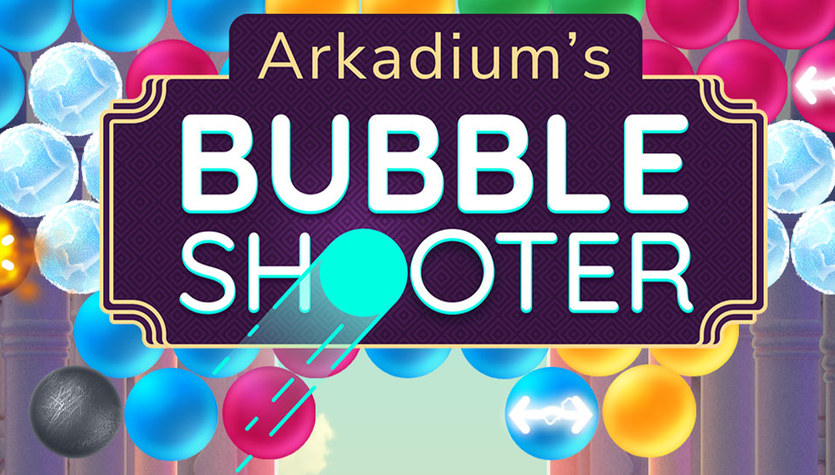 Zagraj w grę online Arkadium Bubble Shooter - dopasuj do siebie trzy bąbelki tego samego koloru i obserwuj jak znikają! Oczyść całą planszę i przejdź do kolejnego poziomu!