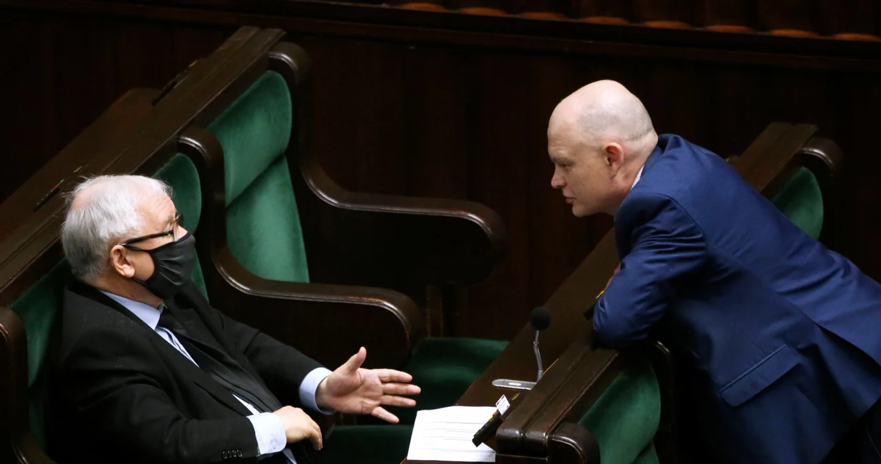 Prezes PiS Jarosław Kaczyński i Waldemar Andzel