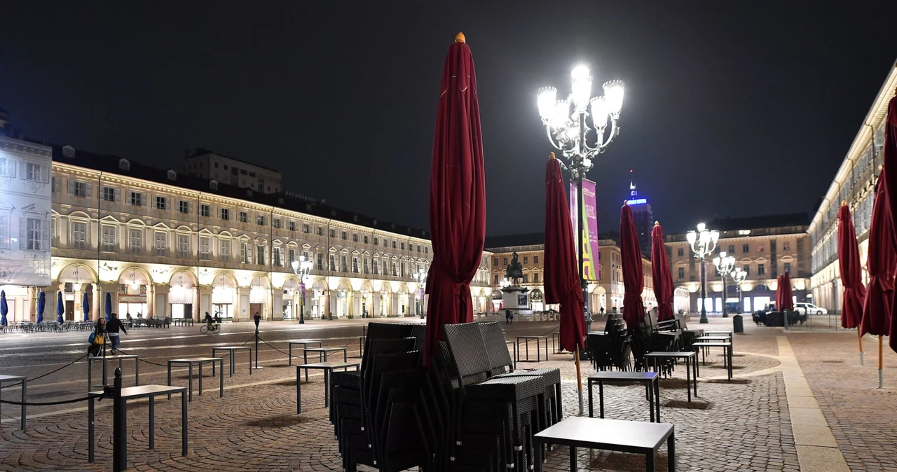 Na zdjęciu: Wyludnione centrum Turynu