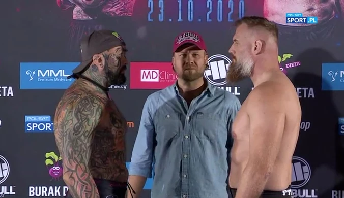 Marcin Różalski - Josh Barnett. Ceremonia ważenia przed walką na gali Genesis (POLSAT SPORT). Wideo
