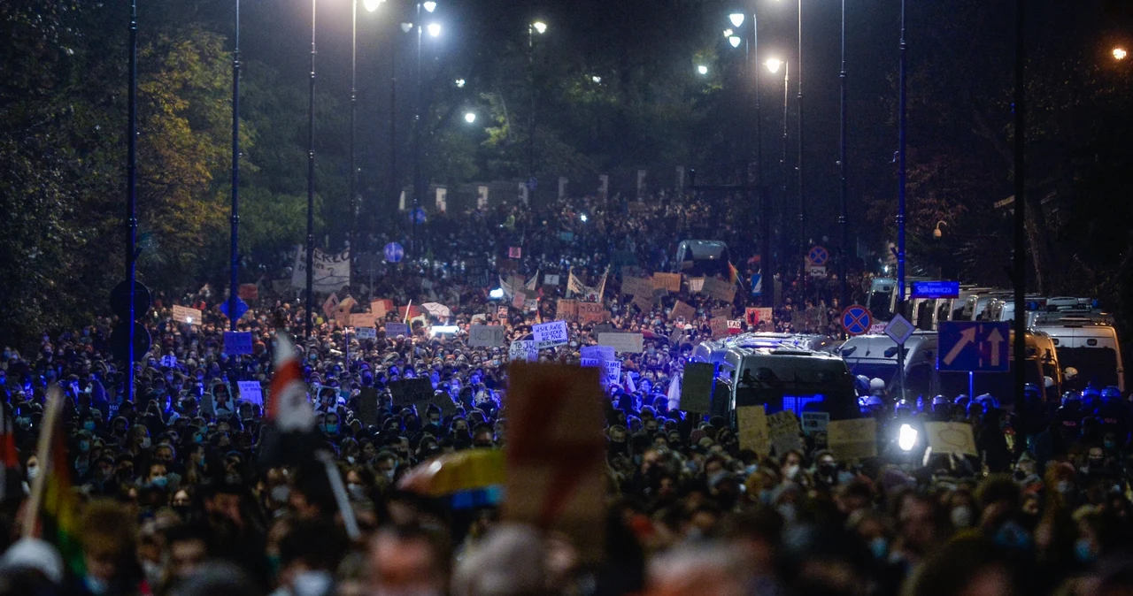 Protest po orzeczeniu TK w sprawie aborcji, Warszawa, 23 października 2020