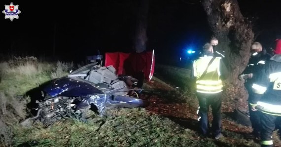 Dwóch 19-latków zginęło w wypadku, do którego doszło w nocy z soboty na niedzielę w miejscowości Gościeradów Folwark (Lubelskie), na drodze krajowej nr 74. 