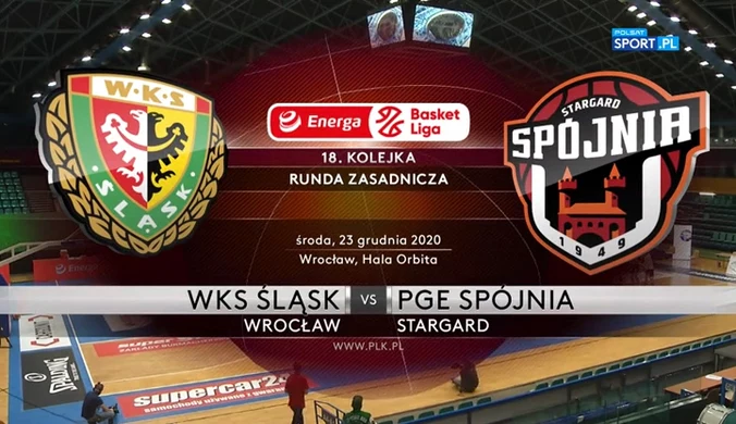 EBL. WKS Śląsk Wrocław - PGE Spójnia Stargard 95-94. Skrót meczu (POLSAT SPORT). Wideo