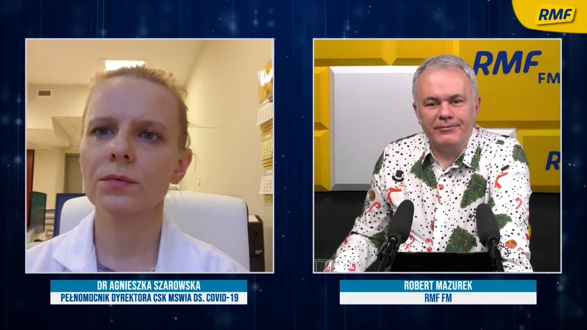 "Wszystko jest w porządku. Jest to bezpieczna szczepionka, dobra, dająca gwarancję tego, że możemy przystąpić do walki z wirusem" - mówi o swoim samopoczuciu dr Agnieszka Szarowska, jedna z pierwszych osób w Polsce, które 27 grudnia przyjęły szczepionkę na Covid-19. Według ostatnich danych do tej pory w Polsce zaszczepionych zostało 80 tysięcy osób. "Żadna szczepionka nie powinna być zmarnowana" – podkreśla gość Porannej rozmowy w RMF FM. Szpital MSWiA w Warszawie, w którym pracuje, dostał w poniedziałek 2000 dawek. Na ich wykorzystanie ma czas do soboty. "Domyślamy się, że w sobotę możemy mieć nadmiar szczepionki i wtedy będziemy starali się znaleźć osoby, które będą chciały się zaszczepić. Będziemy dzwonić i prosić, żeby ktoś natychmiast przyjechał, bo mamy szczepionkę. Nie możemy doprowadzić do tego, że szczepionka ląduje w koszu" - podkreśla rozmówczyni Roberta Mazurka.