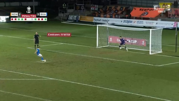 Newport County - Brighton & Hove Albion w 3. rundzie Pucharu Anglii. Po niezwykle emocjonującej końcówce, gdzie padły dwa gole i mecz zakończył się remisem 1-1, przyszedł czas na dogrywkę. Ta jednak nie wyłoniła zwycięzcy i do rozstrzygnięcia potrzebne były rzuty karne. Seria jedenastek zakończyła się wygraną i awansem Brighton.