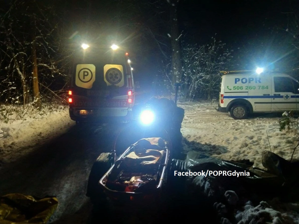 Policjanci i ratownicy z Poszukiwawczego Ochotniczego Pogotowia Ratunkowego uratowali 42-letniego amatora survivalu, który doznał wypadku w lesie i sam nie był w stanie wrócić do domu. Mężczyznę znaleziono w lesie pod Łężycami w Trójmiejskim Parku Krajobrazowym.